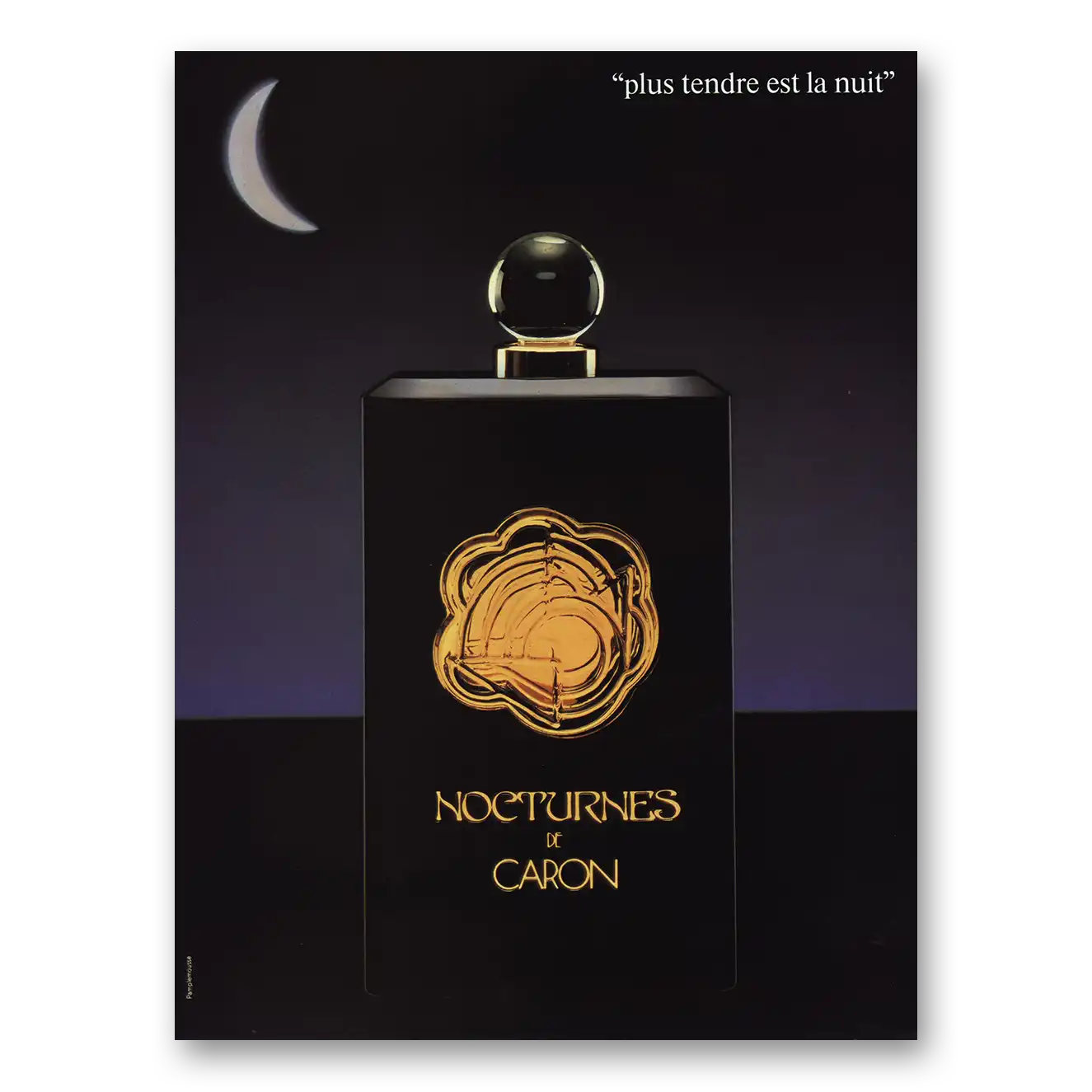 1984 Nocturnes de Caron Pefume French Vintage Magazine Print Ad