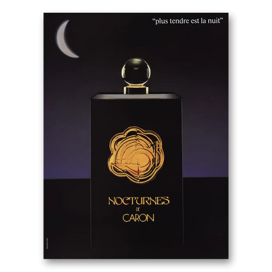 1984 Nocturnes de Caron Pefume French Vintage Magazine Print Ad