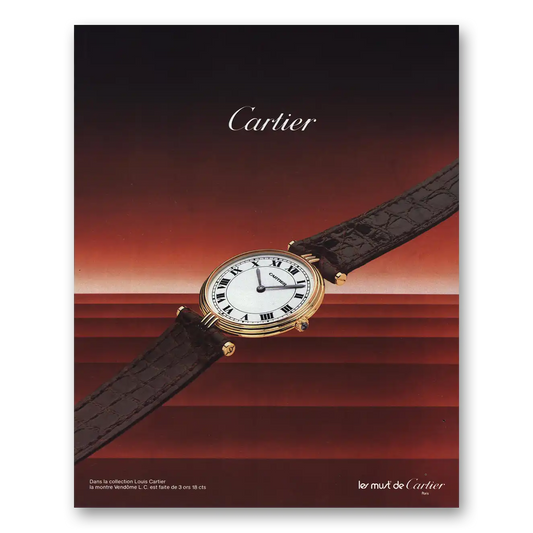 1984 Cartier Dana French Watch Vintage Magazine Print Ad