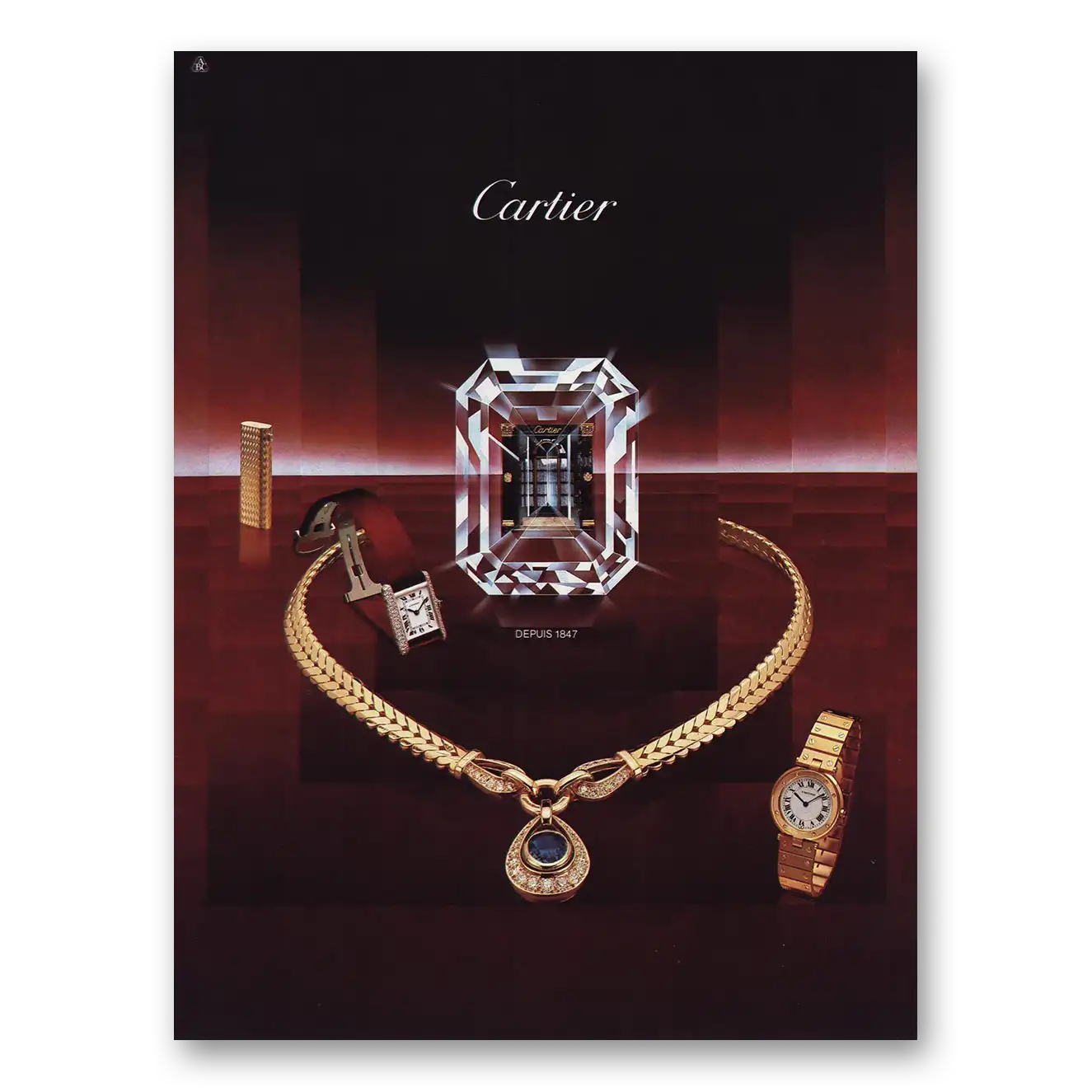 1984 Cartier Depuis 1847 French Vintage Magazine Print Ad