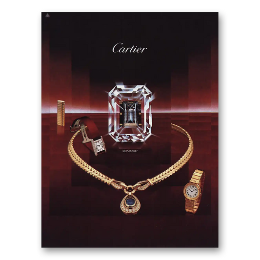 1984 Cartier Depuis 1847 French Vintage Magazine Print Ad