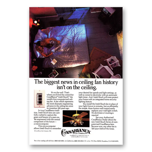 1984 Casablanca Fan Biggest News In Ceiling Fan History Vintage Magazine Print Ad