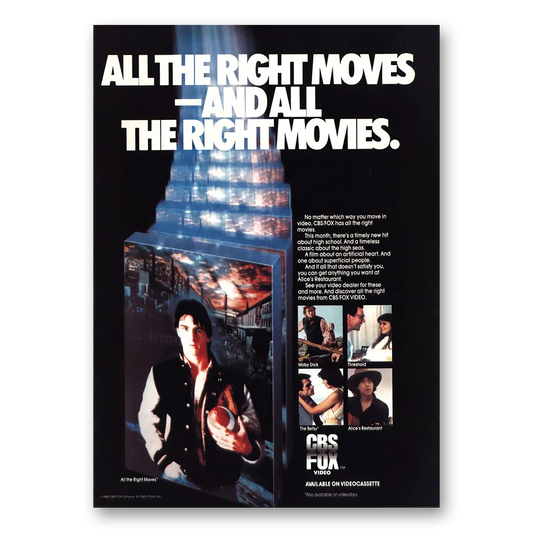 1984 All the Right Moves Promo Right Movies Vintage Magazine Print Ad