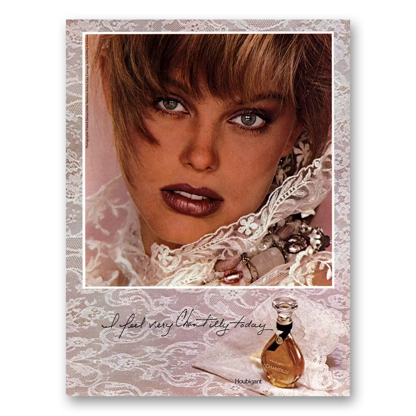 1984 Chantilly Perfume Feel Very Chantilly Today Vintage Magazine Print Ad