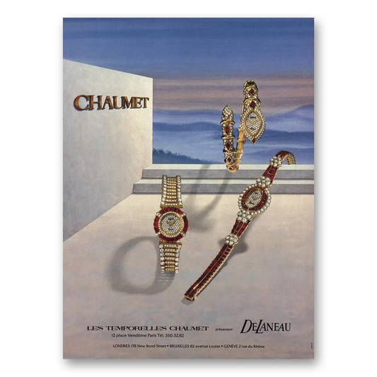 1984 Chaumet Jewelry Watches Vintage Magazine Print Ad