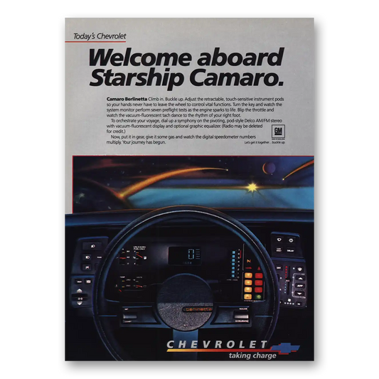 1984 Chevrolet Camaro Starship Camaro Vintage Magazine Print Ad