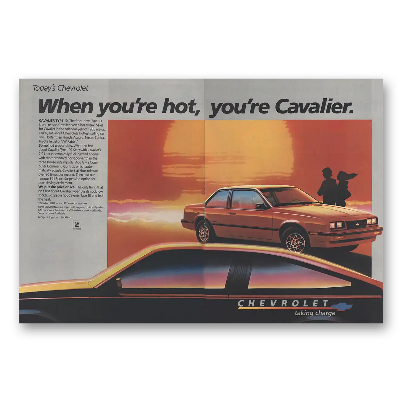 1984 Chevrolet Cavalier When You're Hot Vintage Magazine Print Ad