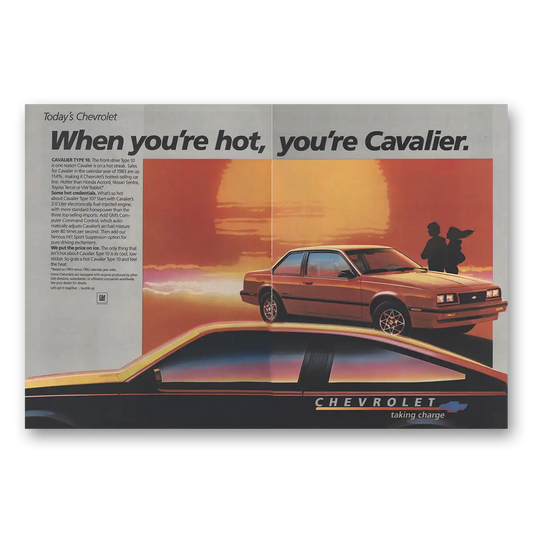 1984 Chevrolet Cavalier When You're Hot Vintage Magazine Print Ad