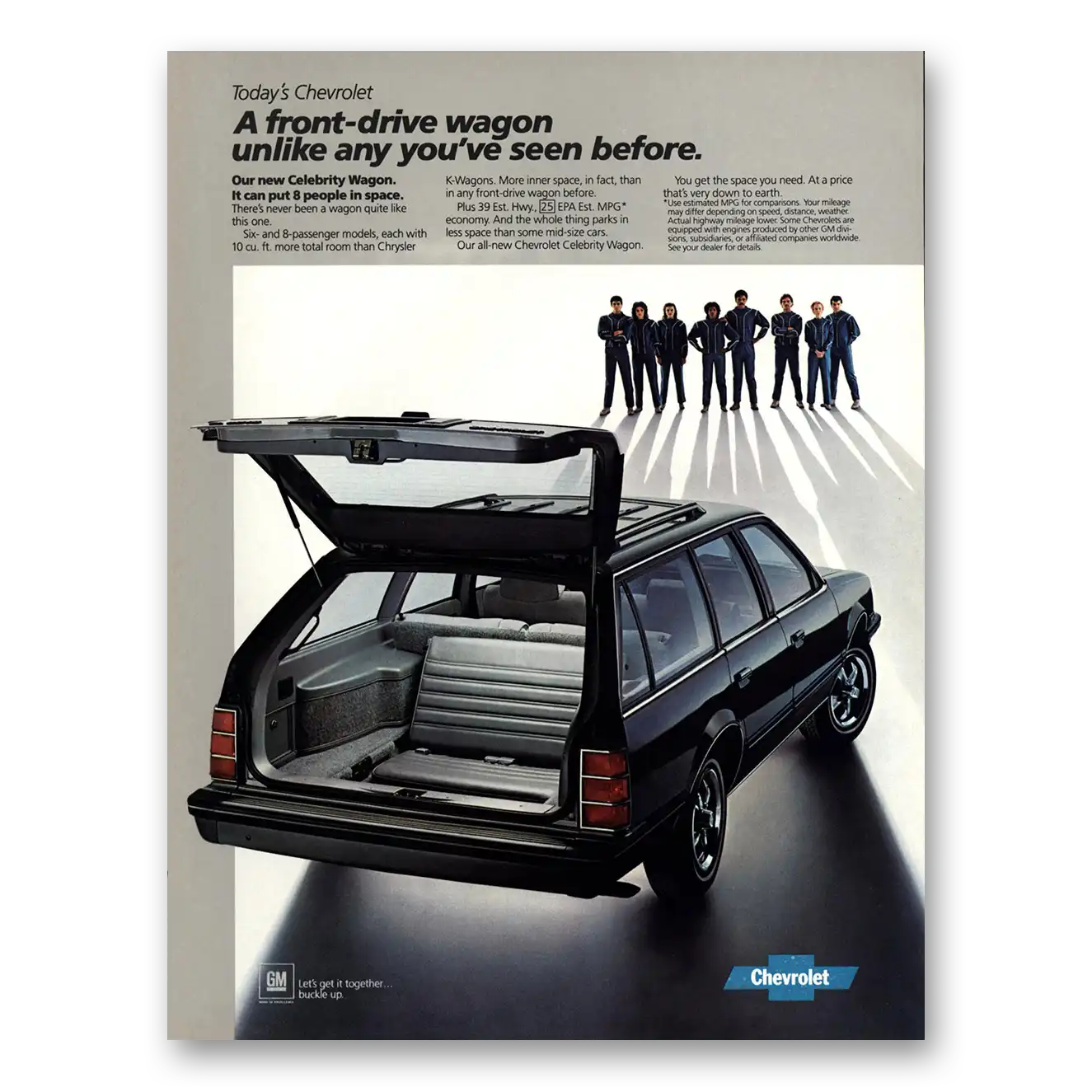 1984 Chevrolet Celebrity Front Drive Wagon Vintage Magazine Print Ad