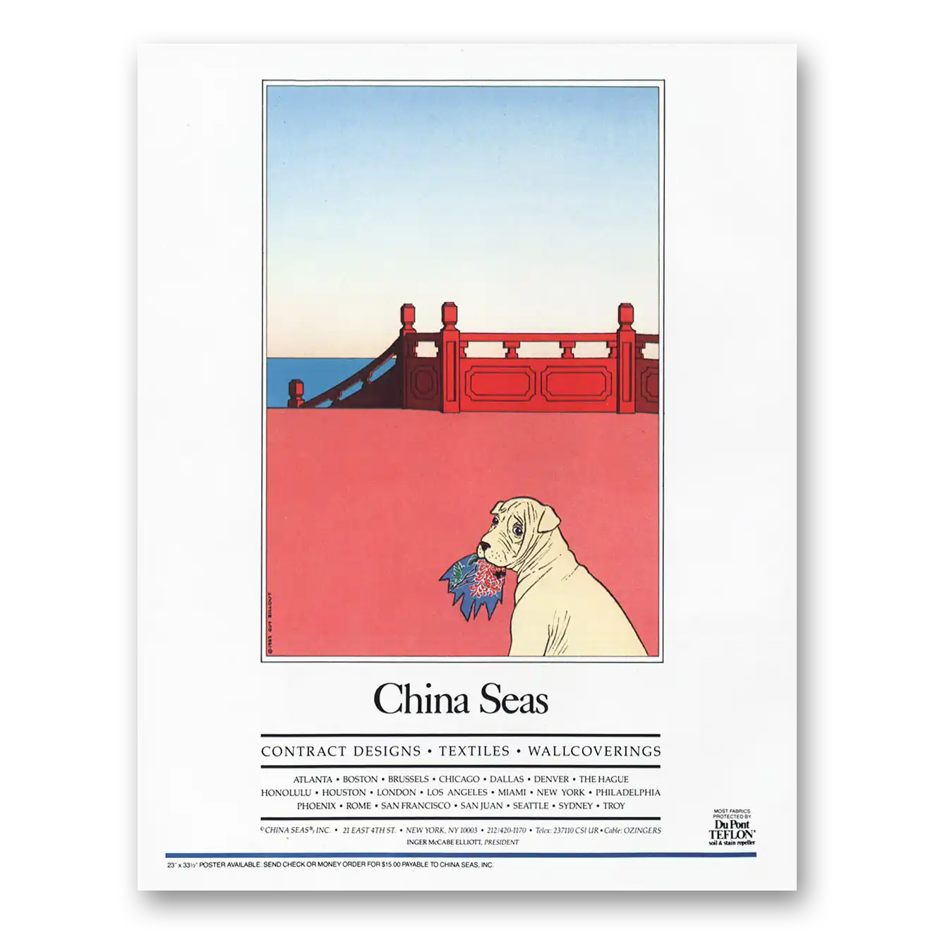 1984 China Seas Contract Designs Textiles Vintage Magazine Print Ad