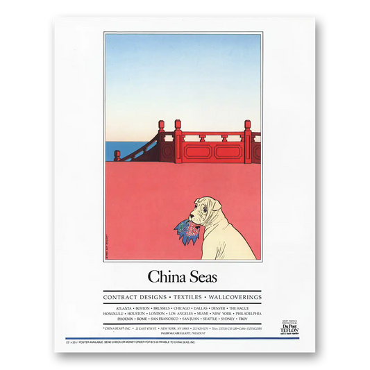 1984 China Seas Contract Designs Textiles Vintage Magazine Print Ad