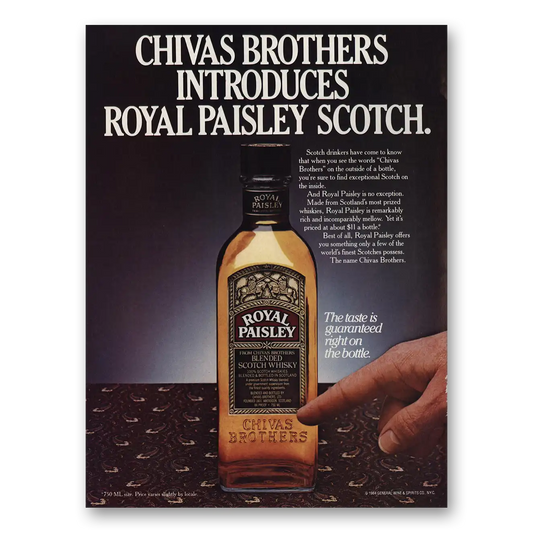 1984 Chivas Royal Paisley Chivas Brothers Introduces Vintage Magazine Print Ad