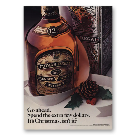 1984 Chivas Regal Spend the Extra Few Dollars Christmas Vintage Magazine Print Ad