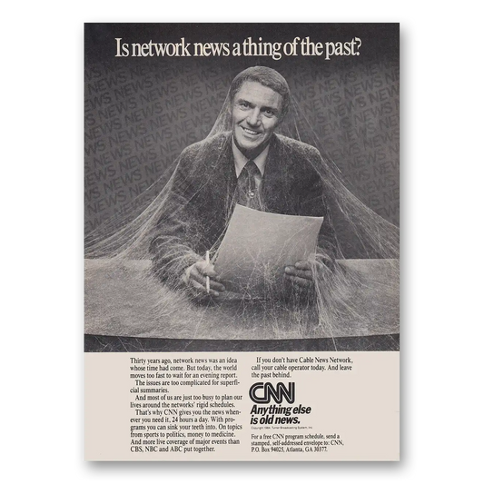 1984 CNN Network News a Thing of the Past Vintage Magazine Print Ad