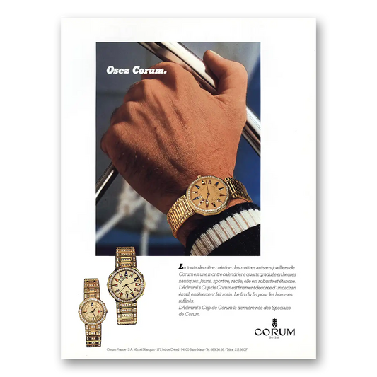 1984 Corum Watch Osez Corum French Vintage Magazine Print Ad