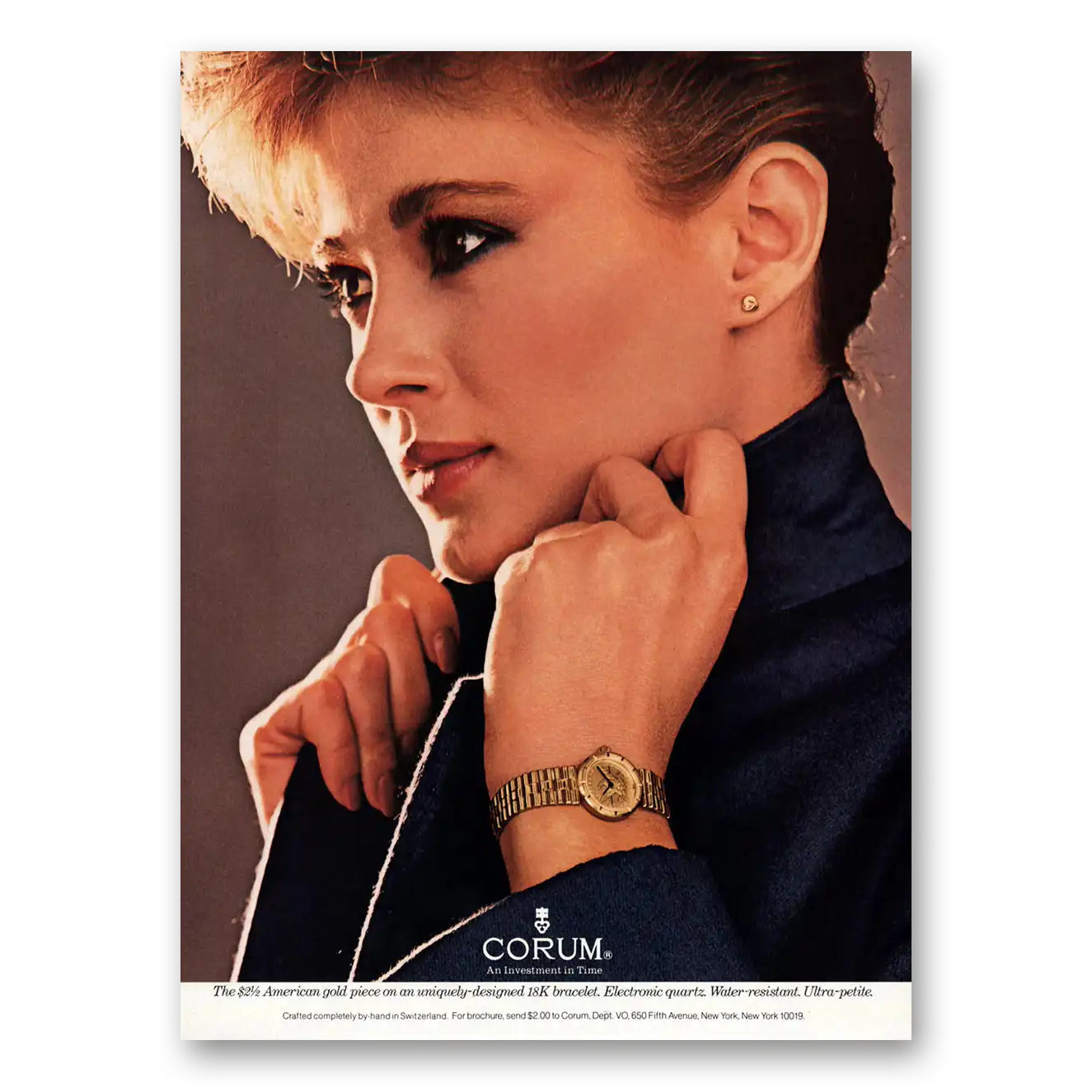 1984 Corum Watch Investment In Time Vintage Magazine Print Ad