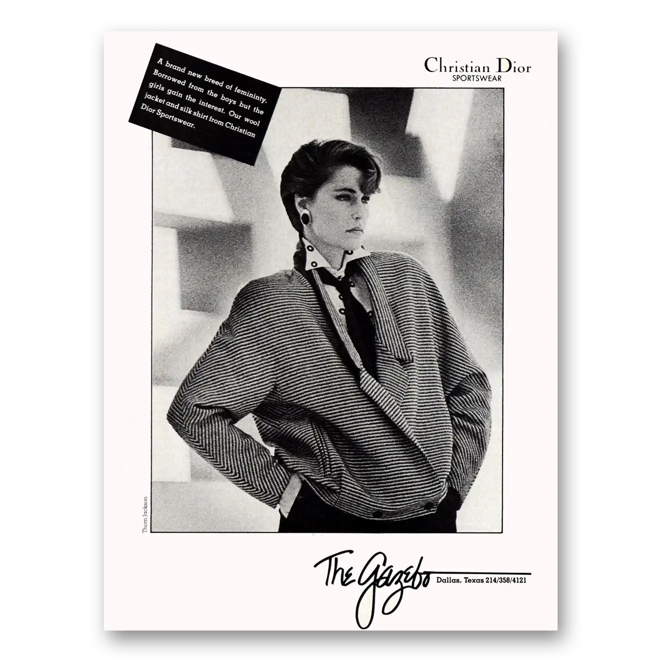 1984 Christian Dior Fashion New Breed of Femininity Vintage Magazine Print Ad