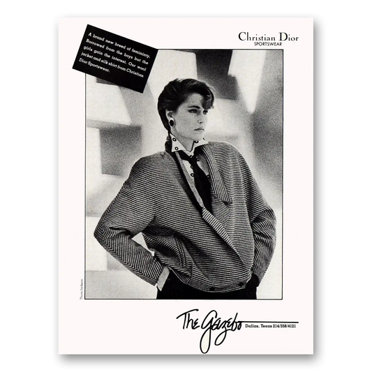 1984 Christian Dior Fashion New Breed of Femininity Vintage Magazine Print Ad