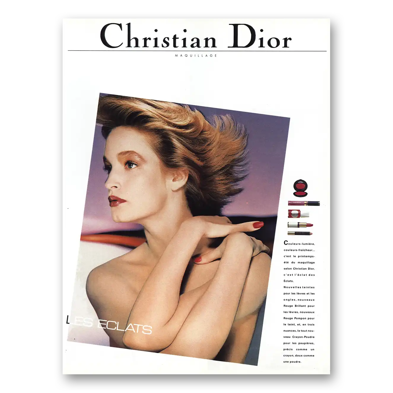 1984 Christian Dior Les Eclats Vintage Magazine Print Ad