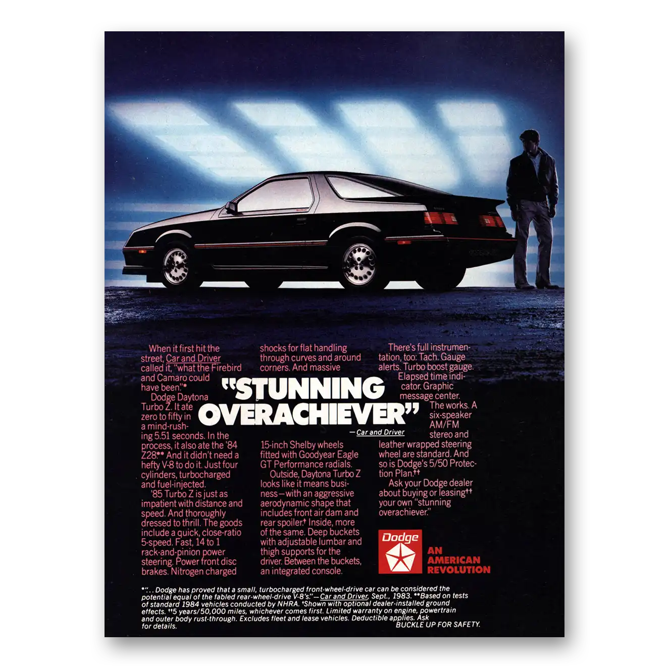 1984 Dodge Daytona Turbo Z Stunning Overachiever Vintage Magazine Print Ad