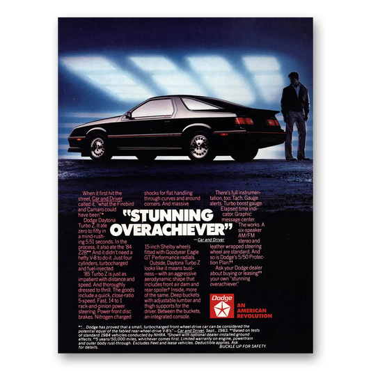 1984 Dodge Daytona Turbo Z Stunning Overachiever Vintage Magazine Print Ad