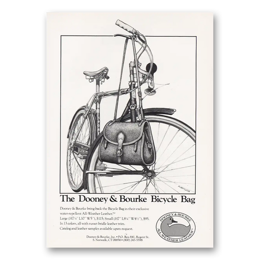 1984 Dooney & Bourke Bicycle Bag Vintage Magazine Print Ad