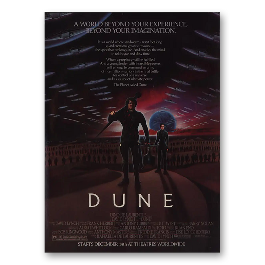 1984 Dune Movie Promo World Beyond Your Experience Vintage Magazine Print Ad