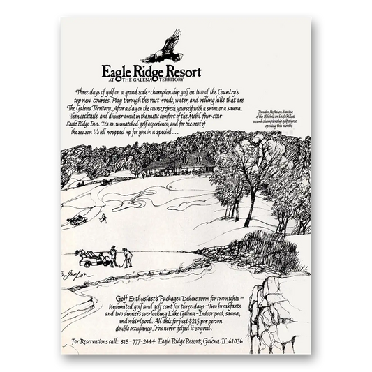 1984 Eagle Ridge Resort Galena Territory Vintage Magazine Print Ad