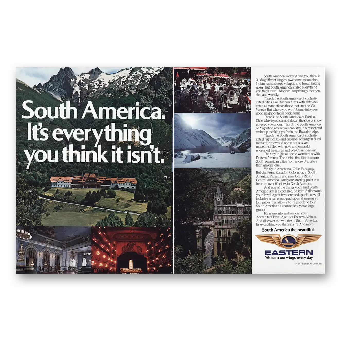 1984 Eastern Airlines South America Everything You Think It Isnt Vintage Magazine Print Ad