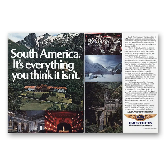 1984 Eastern Airlines South America Everything You Think It Isnt Vintage Magazine Print Ad