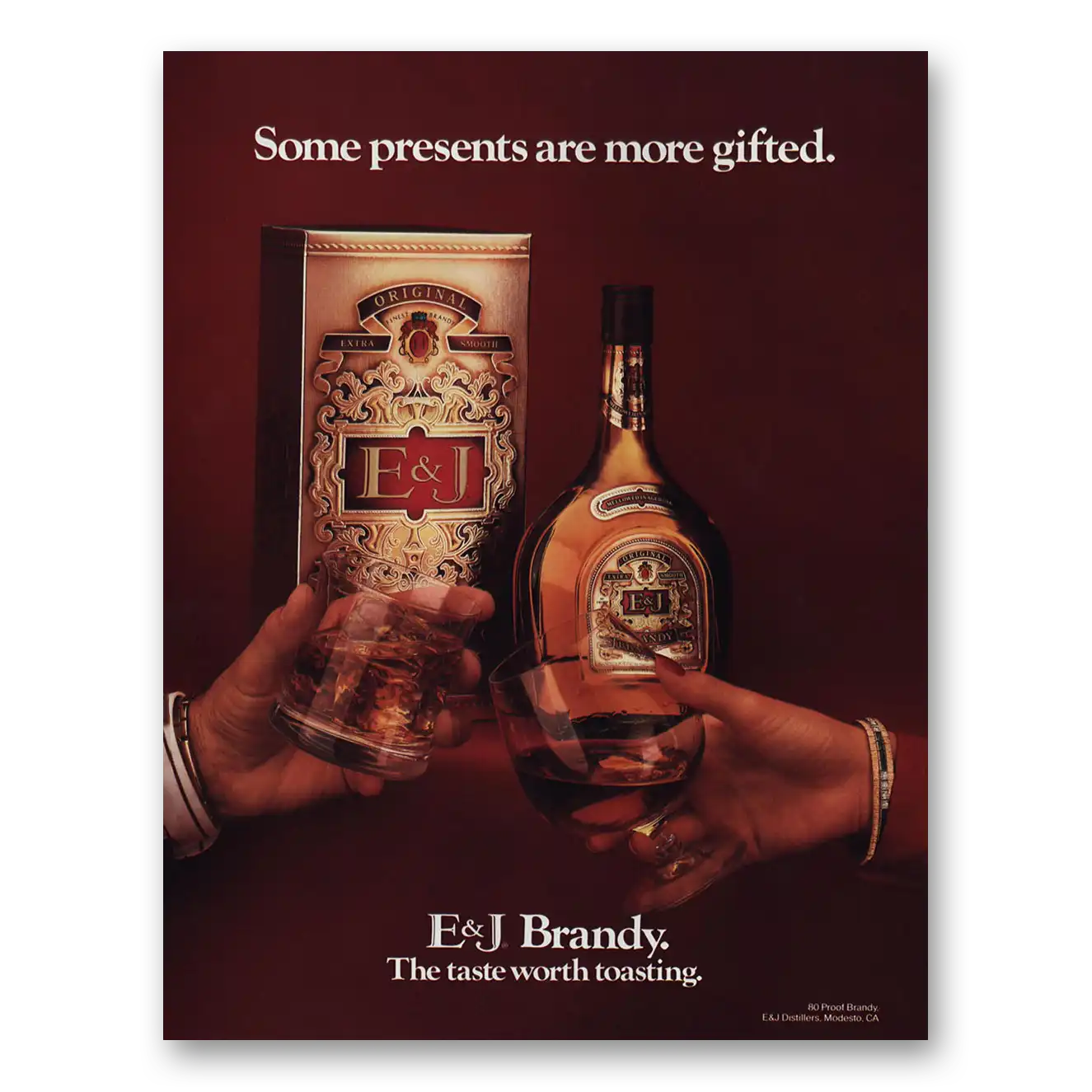 1984 E&J Brandy Some Presents Are More Gifted Vintage Magazine Print Ad