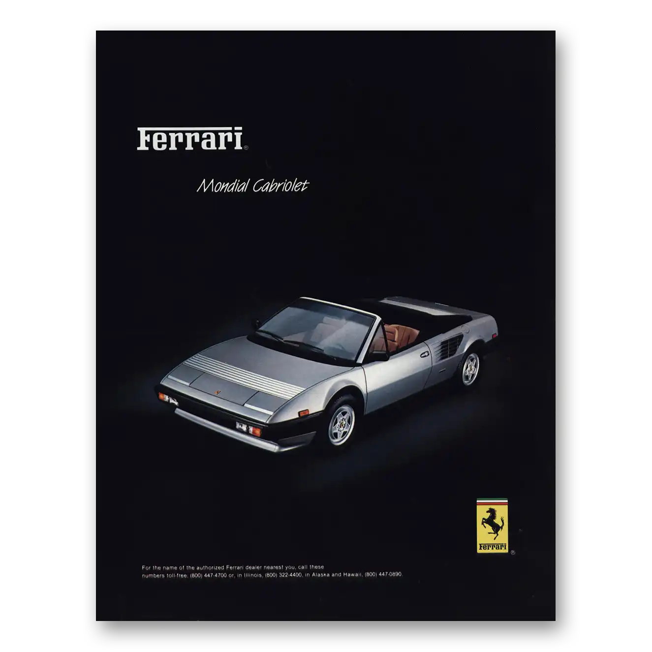 1984 Ferrari Mondial Cabriolet Vintage Magazine Print Ad