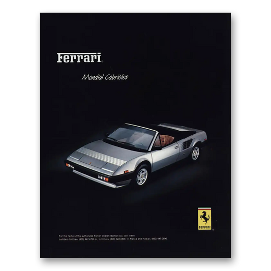 1984 Ferrari Mondial Cabriolet Vintage Magazine Print Ad