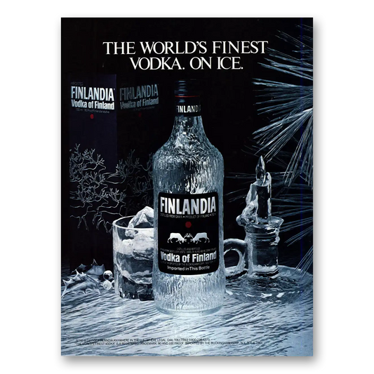 1984 Finlandia Vodka Worlds Finest Vodka On Ice Vintage Magazine Print Ad