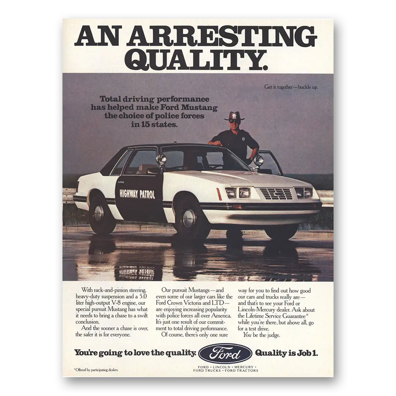 1984 Ford Mustang An Arresting Quality Vintage Magazine Print Ad