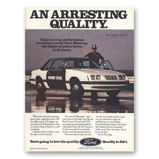 1984 Ford Mustang An Arresting Quality Vintage Magazine Print Ad