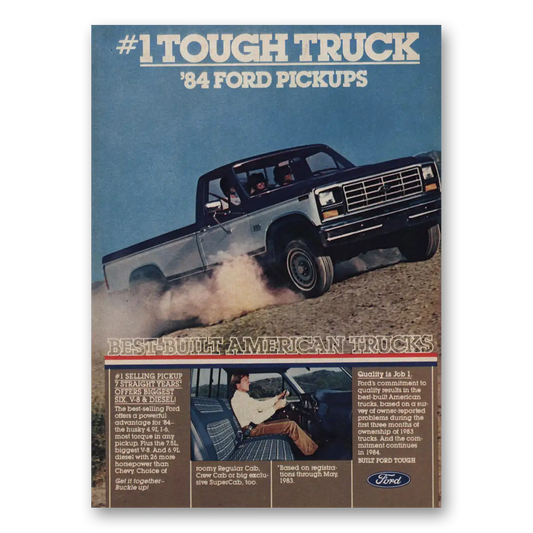 1984 Ford Pickup Tough Truck Vintage Magazine Print Ad