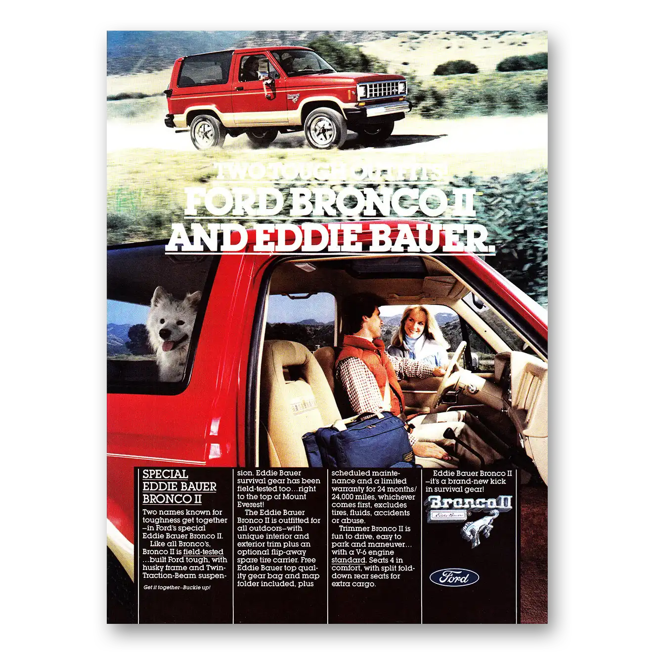 1984 Ford Bronco Eddie Bauer Vintage Magazine Print Ad