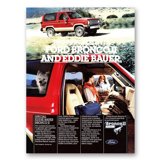 1984 Ford Bronco Eddie Bauer Vintage Magazine Print Ad