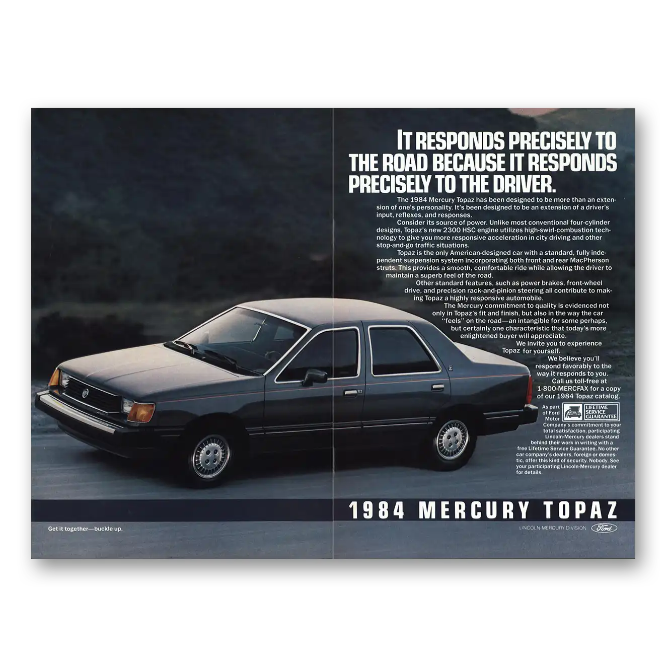 1984 Mercury Topaz Responds Precisely Vintage Magazine Print Ad