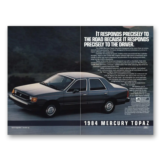 1984 Mercury Topaz Responds Precisely Vintage Magazine Print Ad