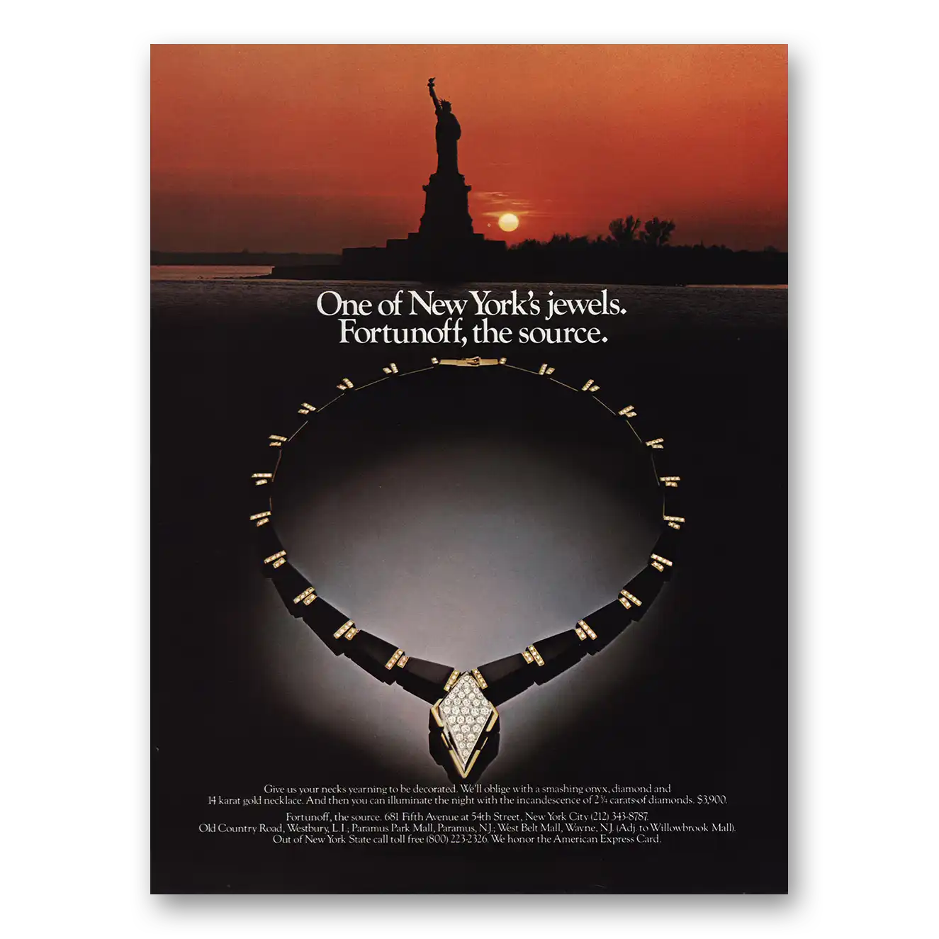 1984 Fortunoff One of New Yorks Jewels Vintage Magazine Print Ad