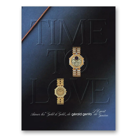 1984 Gerald Genta Watches Time to Love French Vintage Magazine Print Ad