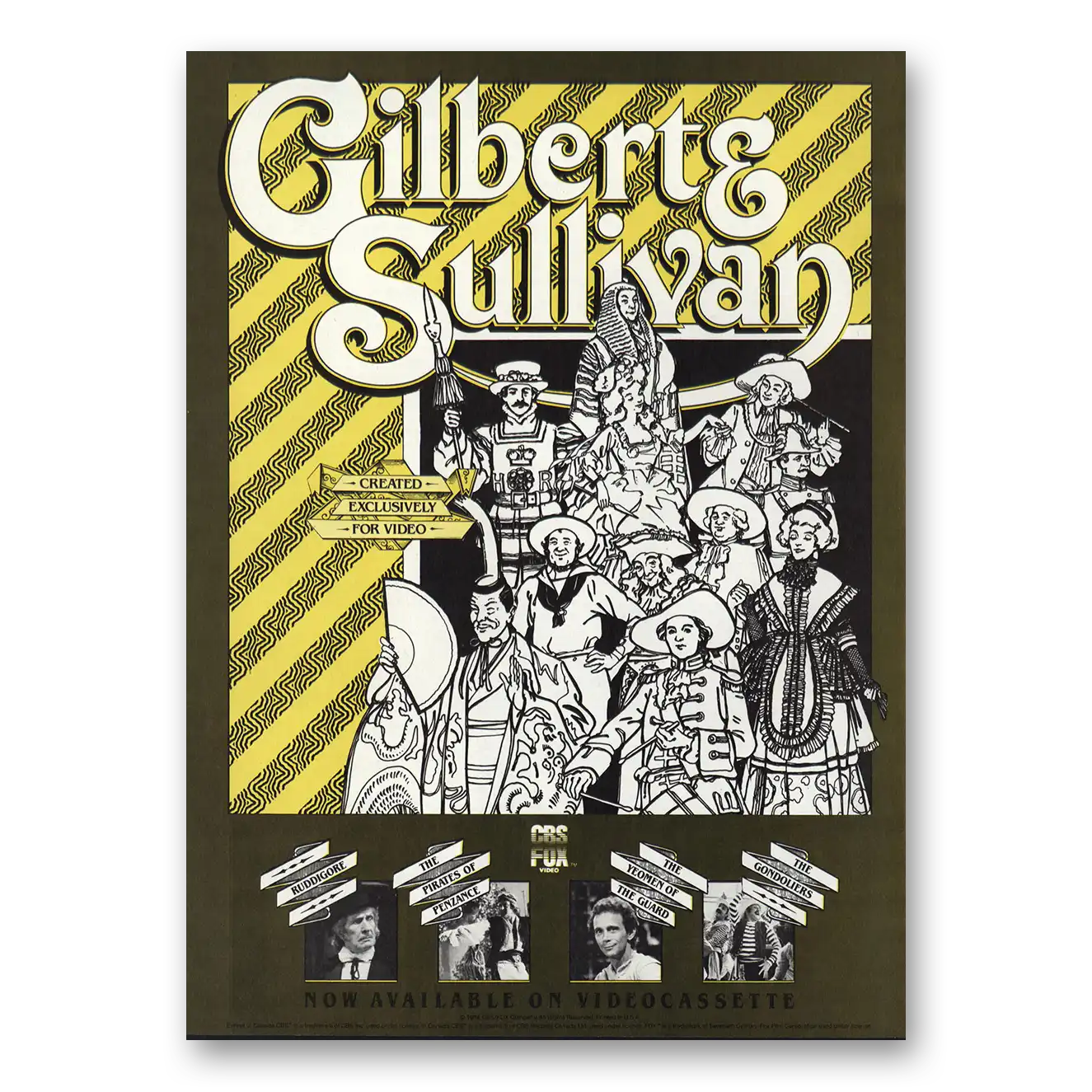 1984 Gilbert & Sullivan Promo Created for Video Vintage Magazine Print Ad