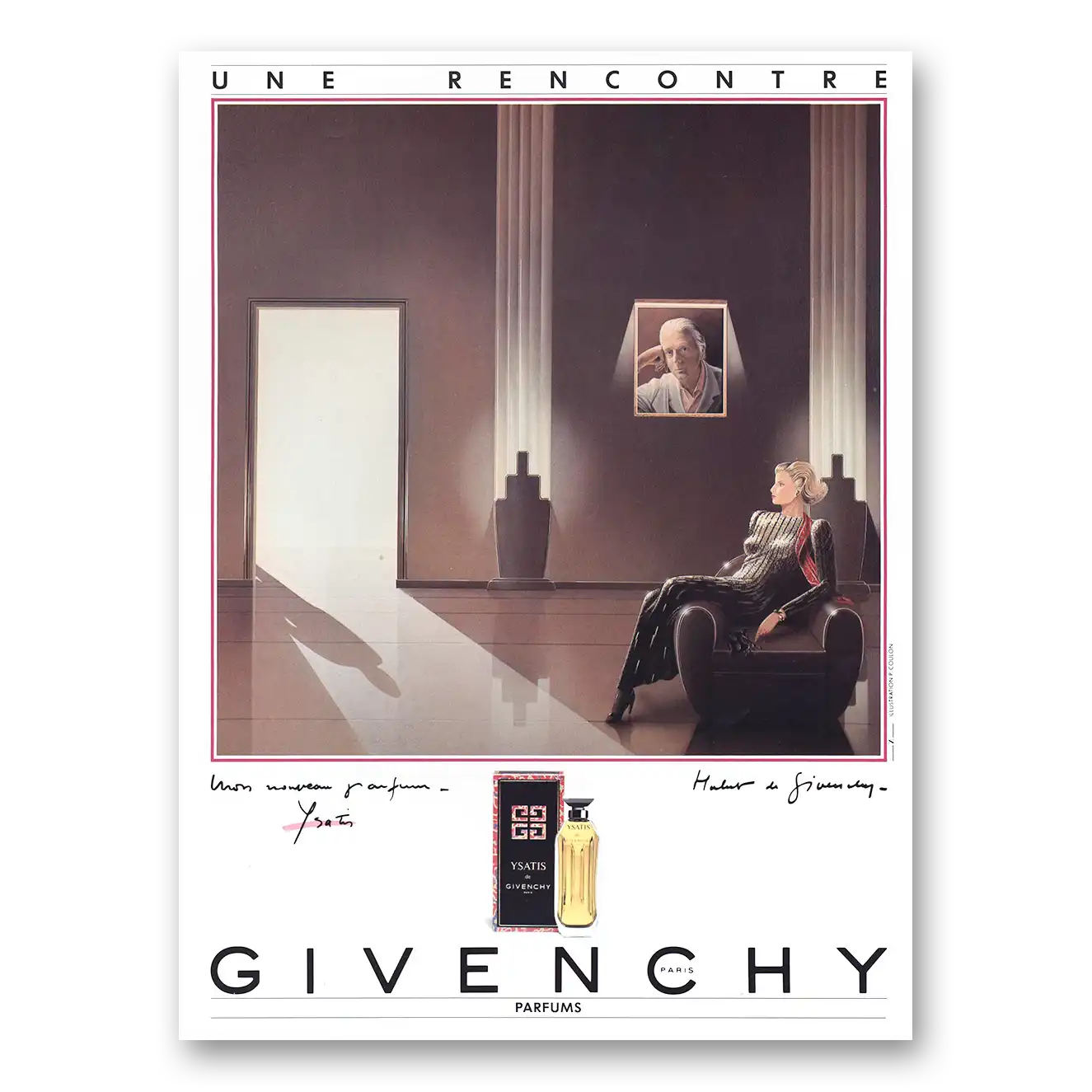 1984 Givenchy III Perfume Une Rencontre French Vintage Magazine Print Ad