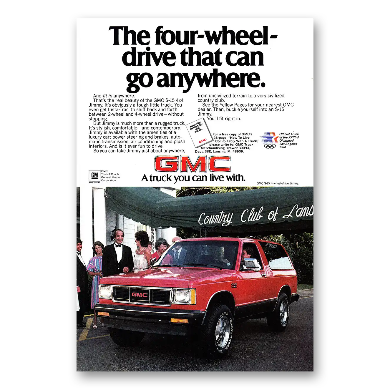 1984 GMC Trucks Four Wheel Drive That Can Go Anywhere Vintage Magazine Print Ad