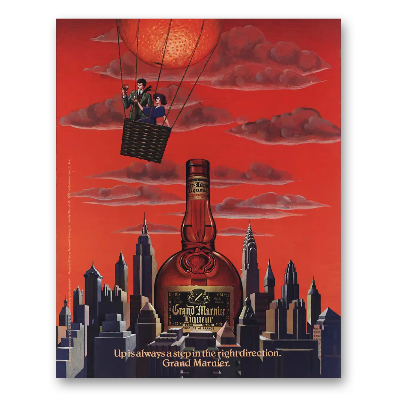 1984 Grand Marnier Up Is Always a Step in the Right Direction Vintage Magazine Print Ad