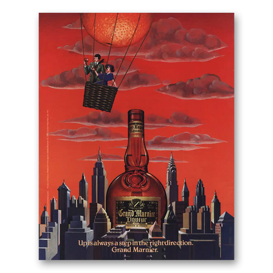 1984 Grand Marnier Up Is Always a Step in the Right Direction Vintage Magazine Print Ad