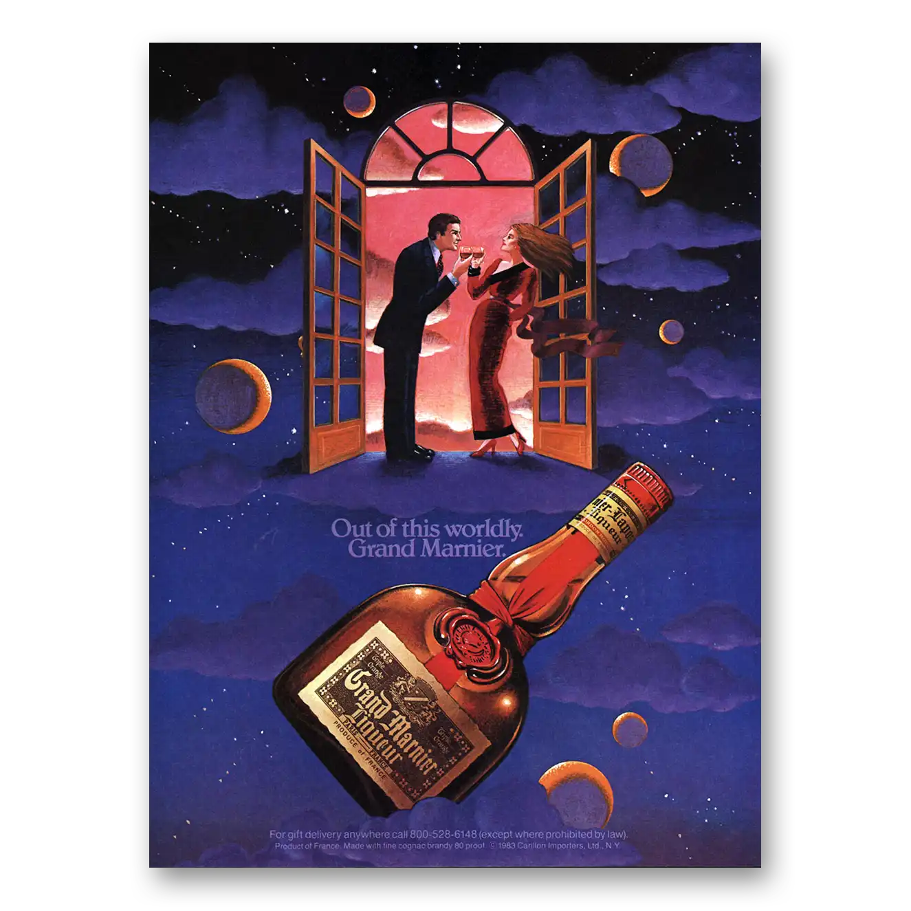 1984 Grand Marnier Out of This Wordly Vintage Magazine Print Ad