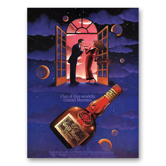 1984 Grand Marnier Out of This Wordly Vintage Magazine Print Ad